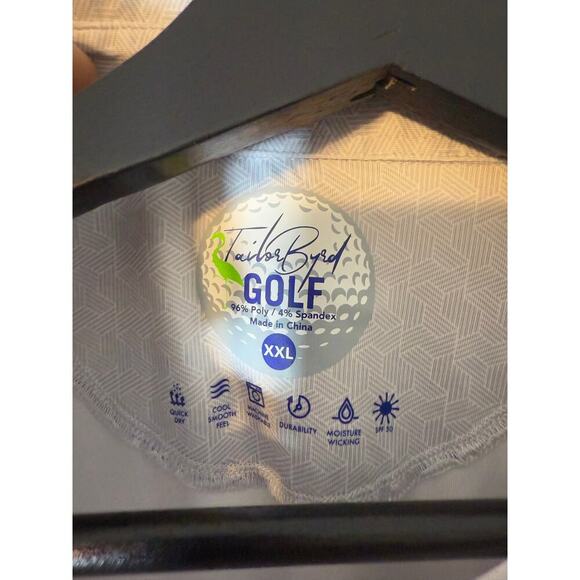 Tailor Byrd Golf Mens XXL Geometric Print Gray Performance Golf Polo - Picture 5 of 5